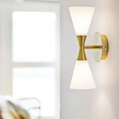 Herstal Vägglampor-Harlekin Duo Vägglampa, Krom/Vit