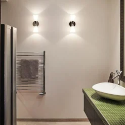 Herstal Vägglampor-Harlekin Duo Vägglampa, Krom/Vit