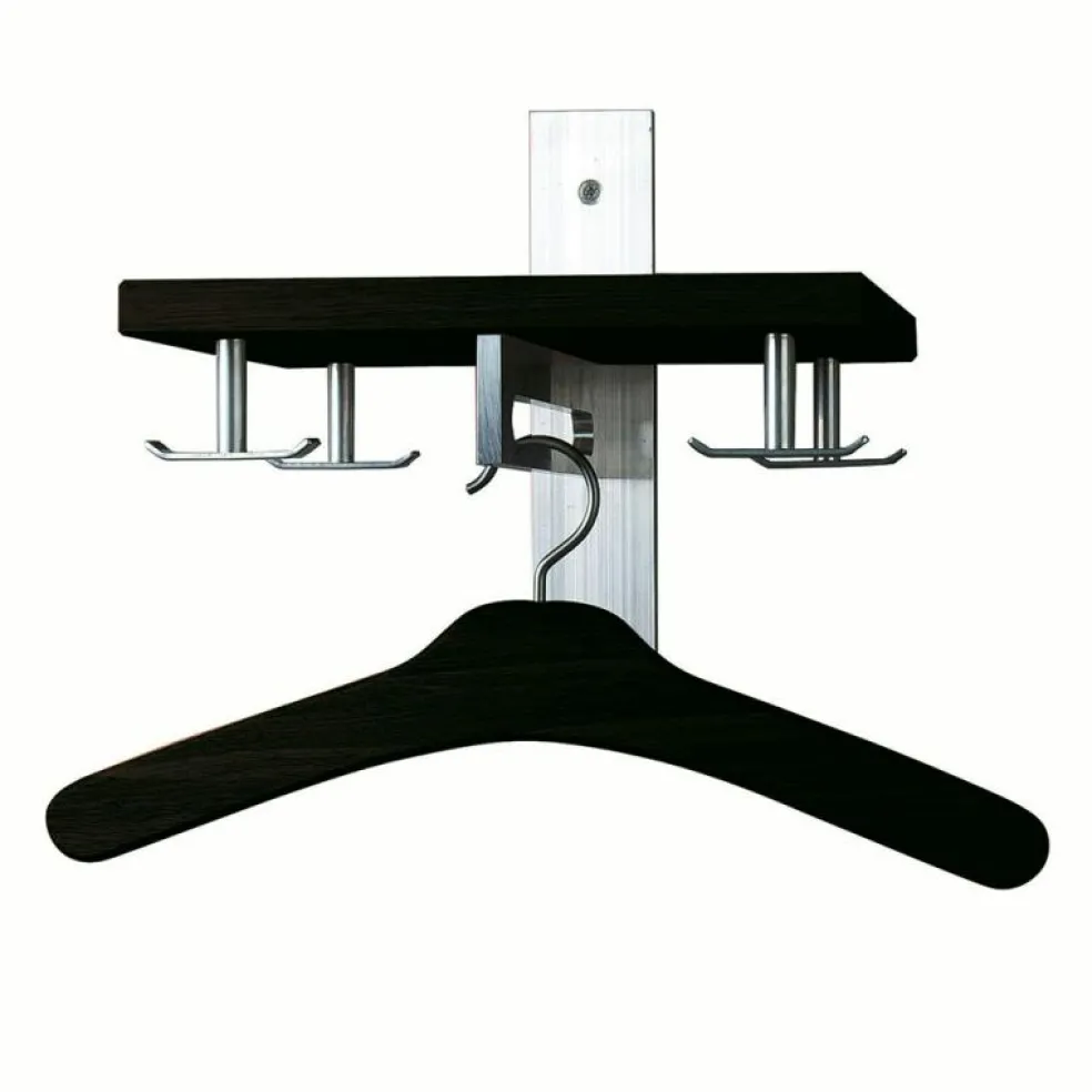 Hatthylla 5, Svart Ek/Aluminium