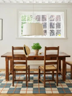 Chhatwal & Jonsson Ullmattor|Slätvävda Mattor-Haveli Ullmatta 180x270 cm, Heaven Blue / Rust