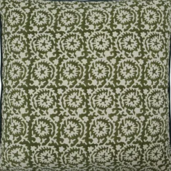 House Doctor Prydnadskuddar & Fodral-HDFlow Kuddfodral 50x50 cm, Mörkgrön / Off-white