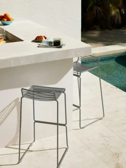 HAY Barstolar & Pallar Till Uteplatsen|Barstolar & Barpallar-Hee Barstol Låg, Asphalt Grey