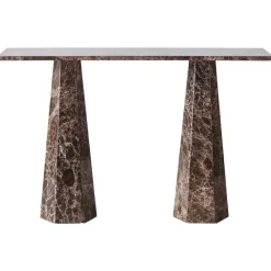 Dusty Deco Sidobord & Avlastningsbord-Hexagon Konsolbord, Mörkbetsad Ask