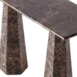 Dusty Deco Sidobord & Avlastningsbord-Hexagon Konsolbord, Mörkbetsad Ask