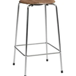 Fritz Hansen Barstolar & Barpallar-High Dot™ Barstol Med 4 Ben 65 cm, Valnötsfanér / Krom