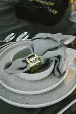 Hilke X Mumin Servettring Muminpappa 2-pack, Förnicklad Mässing