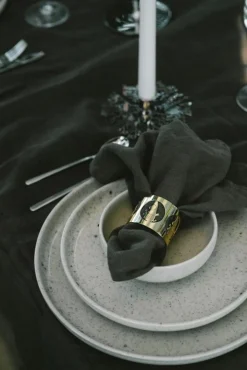 Hilke Collection Servetter & Tillbehör-Hilke X Mumin Servettring Muminmamma 2-pack, Förnicklad Mässing