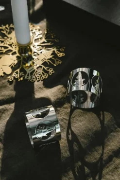 Hilke Collection Servetter & Tillbehör-Hilke X Mumin Servettring Muminmamma 2-pack, Förnicklad Mässing