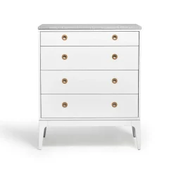 Höllviken Byrå 4 Lådor, Vitpigmenterad Ek