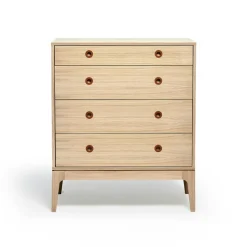 Höllviken Byrå 4 Lådor, Vitpigmenterad Ek