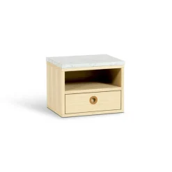 Höllviken Sängbord Vägghängt, Vitpigmenterad Ek