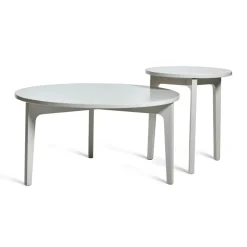 Mavis Soffbord-Höllviken Soffbord Ø80x41 cm, Vitpigmenterad Ek/Carraramarmor