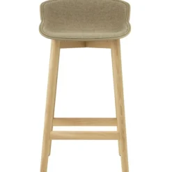 Normann Copenhagen Barstolar & Barpallar-Hyg Barstol 75 cm, Klädd Framsida, Sand / Ek