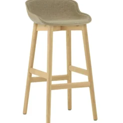 Normann Copenhagen Barstolar & Barpallar-Hyg Barstol 75 cm, Klädd Framsida, Sand / Ek