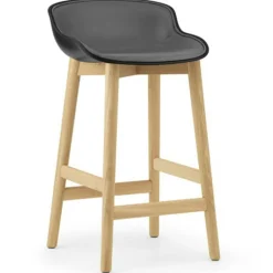 Normann Copenhagen Barstolar & Barpallar-Hyg Barstol 75 cm, Klädd Framsida, Sand / Ek