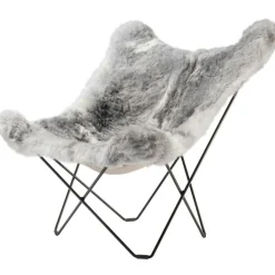 Cuero Fåtöljer-Iceland Mariposa Butterfly Chair, Shorn Grey/Black