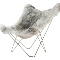 Cuero Fåtöljer-Iceland Mariposa Butterfly Chair, Shorn Grey/Black