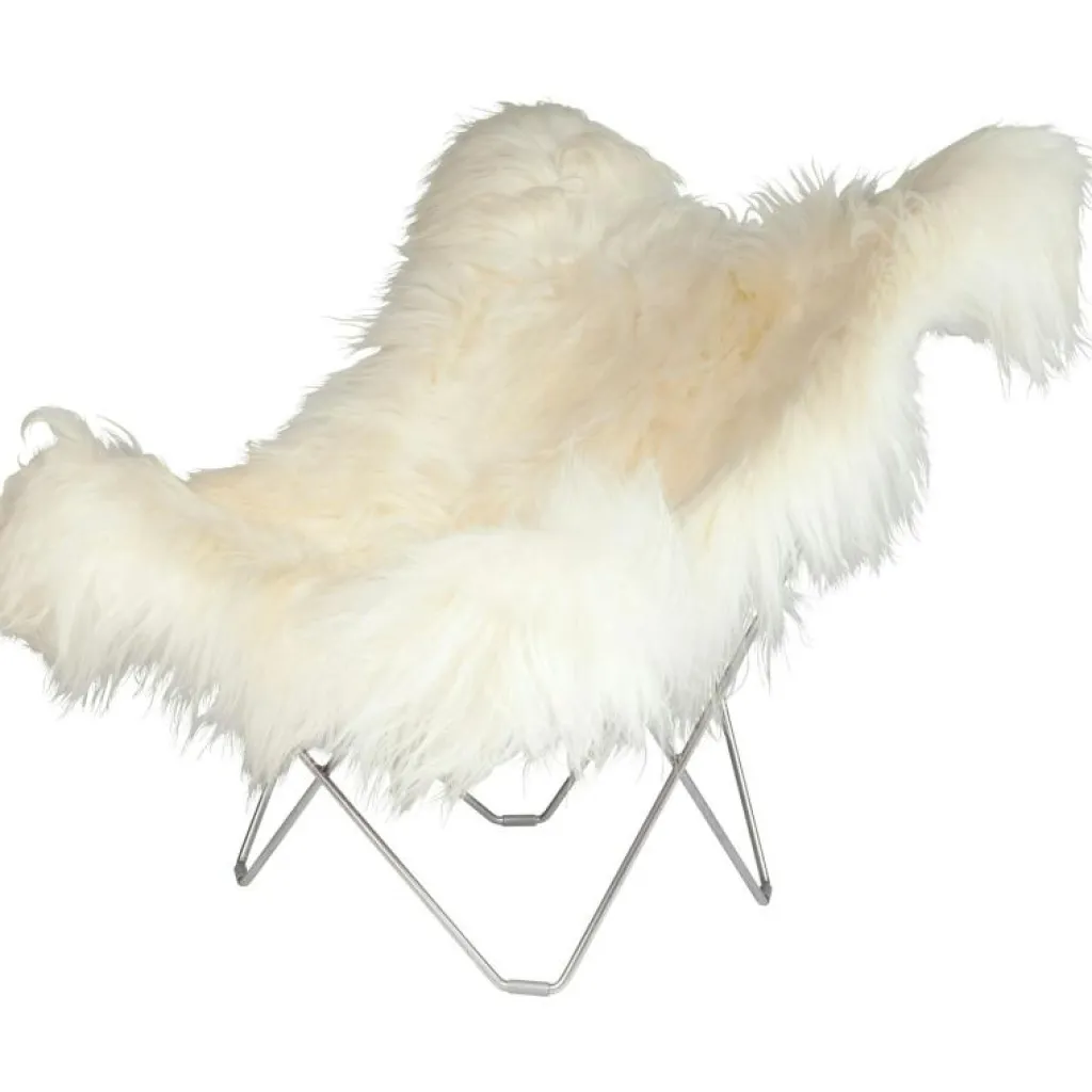 Cuero Fåtöljer-Iceland Mariposa Butterfly Chair, Wild Brown/Chrome