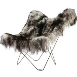 Iceland Mariposa Butterfly Chair, Wild Grey/Chrome