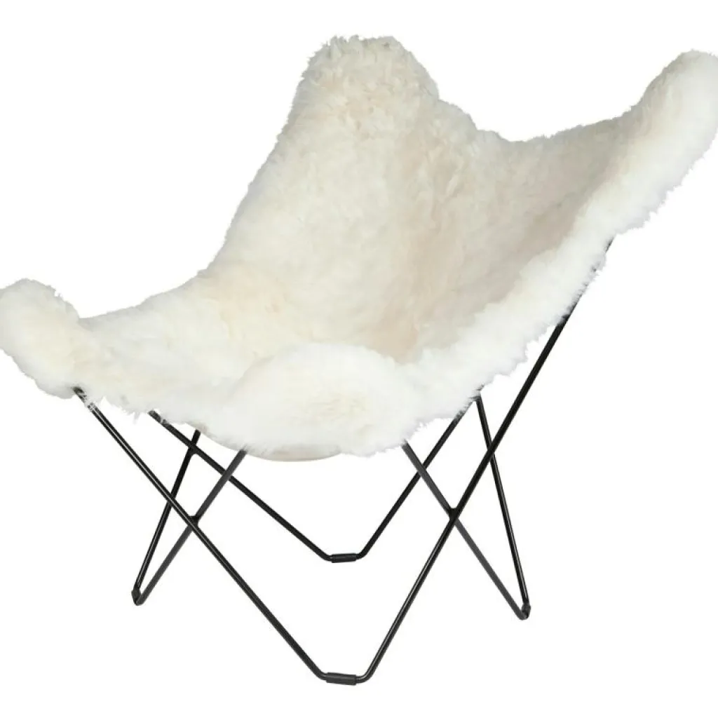 Cuero Fåtöljer-Iceland Mariposa Butterfly Chair, Shorn Black/Black