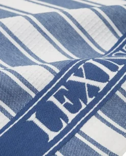 Icons Twill Waffle Striped Kökshandduk, Svart