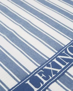 Icons Twill Waffle Striped Kökshandduk, Svart