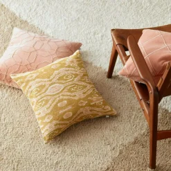 Ikat Madras Kuddfodral 50x50 cm, Apricot Orange / Rose