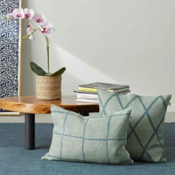 Ikat Orissa Kuddfodral 50x50, Aqua/Heaven Blue