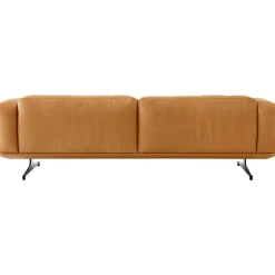 &Tradition 3-Sitssoffor-Inland AV23 3-sitssoffa, Noble Konjak Läder / Polerad Aluminium