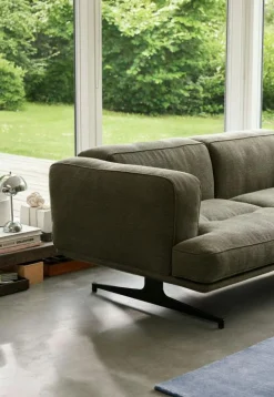 &Tradition 3-Sitssoffor-Inland AV23 3-sitssoffa, Noble Konjak Läder / Polerad Aluminium