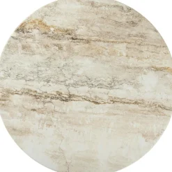 GUBI Soffbord-IOI Sidobord Ø50 cm, Travertin / Svart