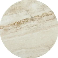 GUBI Soffbord-IOI Sidobord Ø50 cm, Travertin / Svart