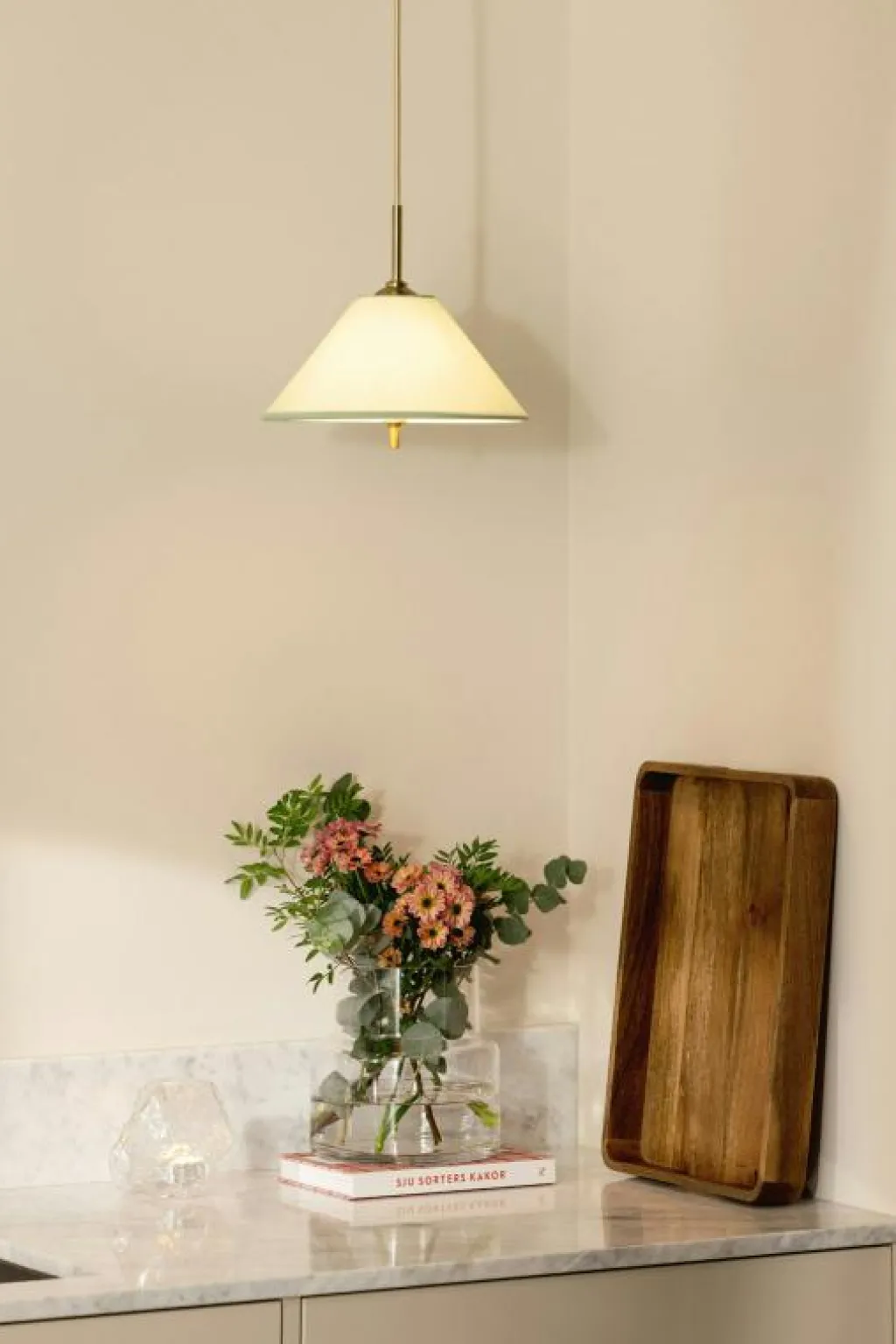 Globen Lighting Pendellampor-Iris 25 Pendel, Creme