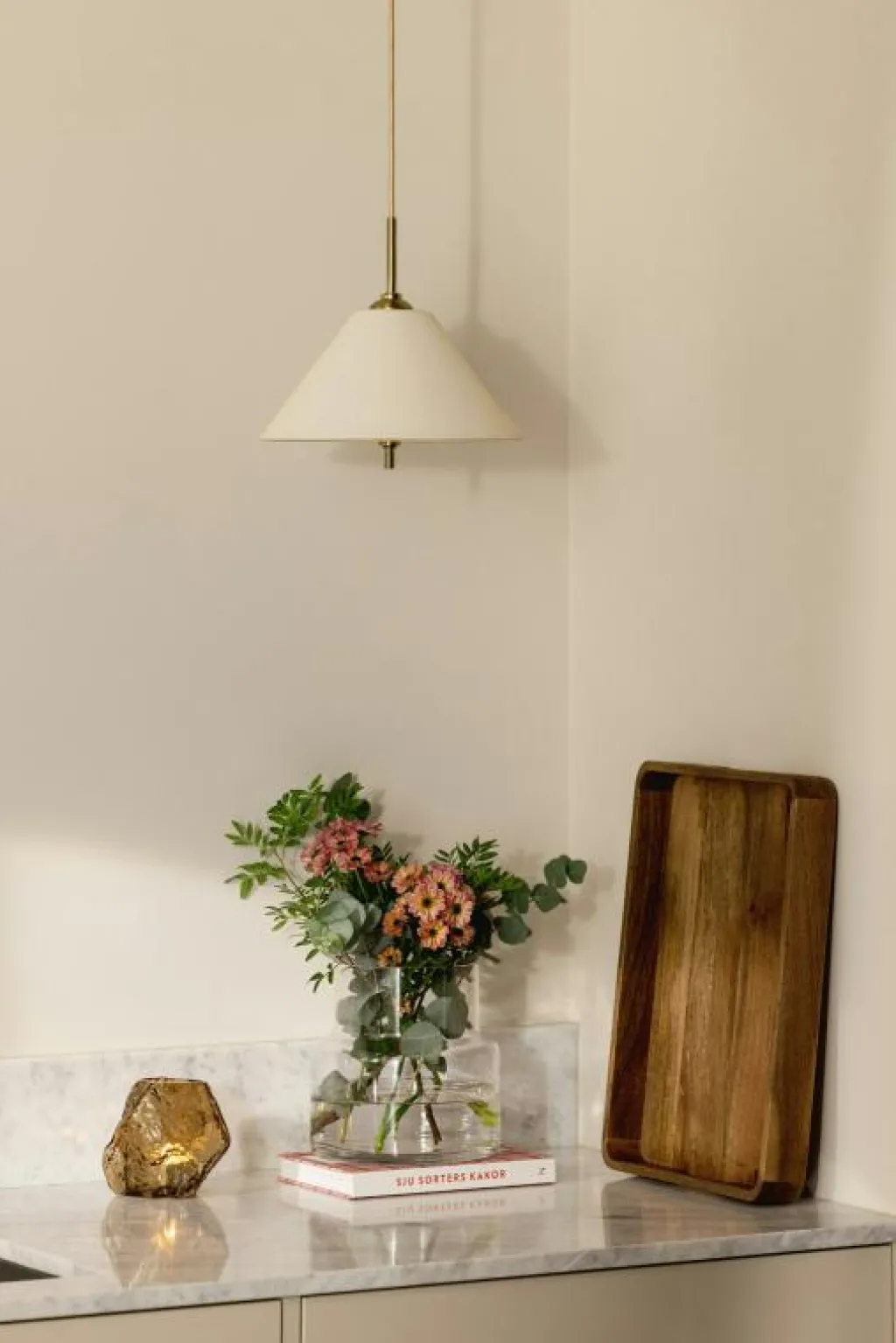 Globen Lighting Pendellampor-Iris 25 Pendel, Creme