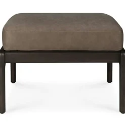 Ethnicraft Fotpallar-Jack Fotpall, Mahogny / Svart Läder