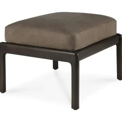 Ethnicraft Fotpallar-Jack Fotpall, Mahogny / Svart Läder