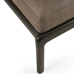 Ethnicraft Fotpallar-Jack Fotpall, Mahogny / Svart Läder