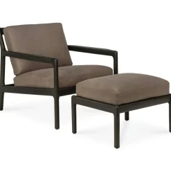 Ethnicraft Fotpallar-Jack Fotpall, Mahogny / Svart Läder