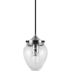 Globen Lighting Fönsterlampor|Pendellampor-Juni 11 Pendel, Stål / Klar