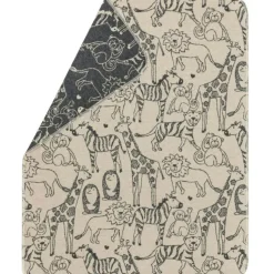 Barn David Fussenegger Barnfiltar-Juwel Babyfilt 70x90 cm Safari Animals, Beige / Grå