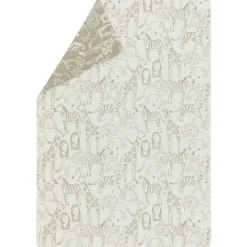 Juwel Barnfilt 100x140 cm Safari Animals, Beige / Grå