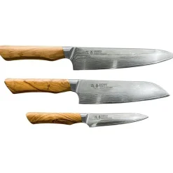 Satake Knivset-Kaizen Knivset 3-pack Gyuto 21 cm, Santoku 18 cm & Petty 12 cm