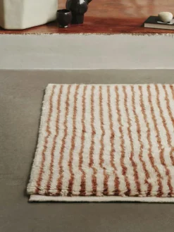 Kami Knotted Matta 120x180 cm, Off-white / Rödbrun