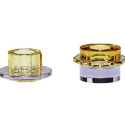 Hübsch Ljuslyktor-Kiosk Ljusstake 2-pack, Amber/Lila