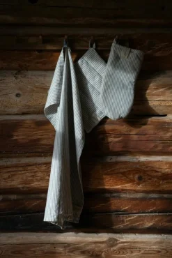 ERNST Kökshanddukar-Kökshandduk Ränder 47x70 cm, Röd / Beige