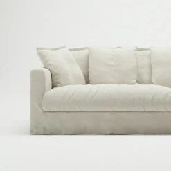 Decotique Möbelklädsel-Klädsel Till Le Grand Air 4-sitssoffa Linne, Smokey Granite