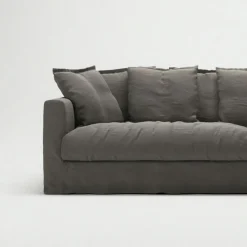Decotique Möbelklädsel-Klädsel Till Le Grand Air 4-sitssoffa Linne, Smokey Granite
