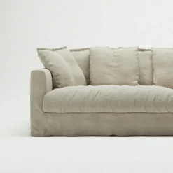 Decotique Möbelklädsel-Klädsel Till Le Grand Air 4-sitssoffa Linne, Smokey Granite