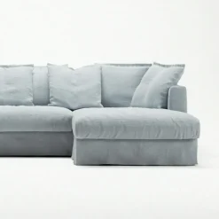 Decotique Möbelklädsel-Klädsel Till Le Grand Air 3-sitssoffa Linne Divan Höger, Future Grey