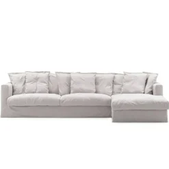 Decotique Möbelklädsel-Klädsel Till Le Grand Air 3-sitssoffa Linne Divan Höger, Future Grey